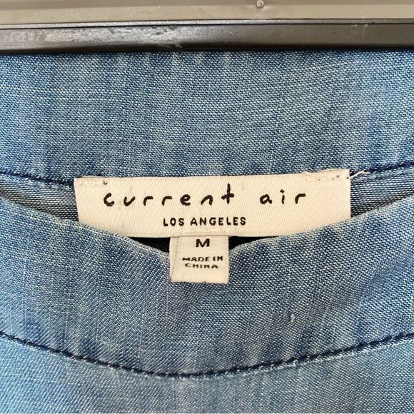 CURRENT AIR Denim Chambray Button Down Skirt Long Sleeve Dress Size Medium - Picture 4 of 6